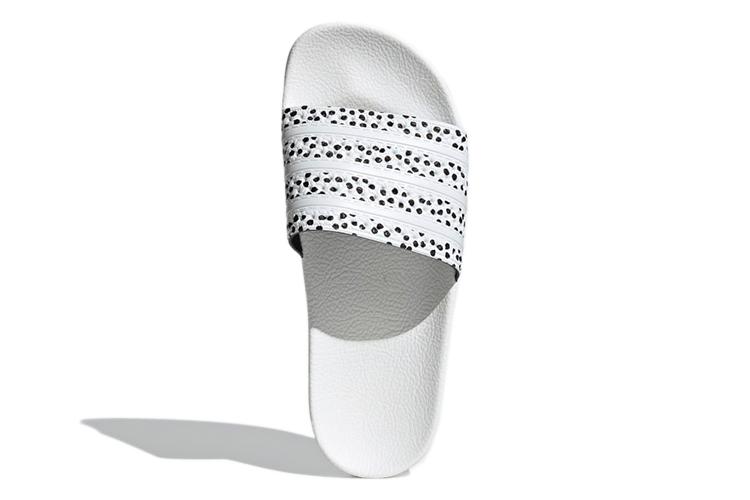 Шлепанцы женские Adidas Adilette бело-черные, 35 2/3 EU