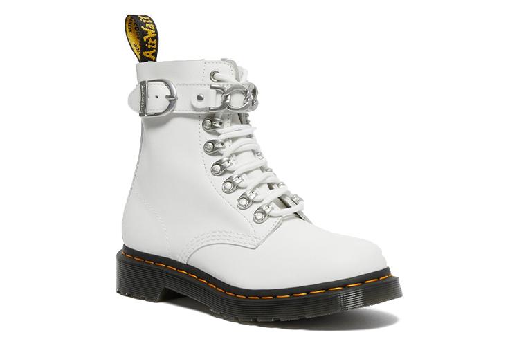 Ботинки женские Dr. Martens 1460 Pascal Chain Leather белые, 36 EU