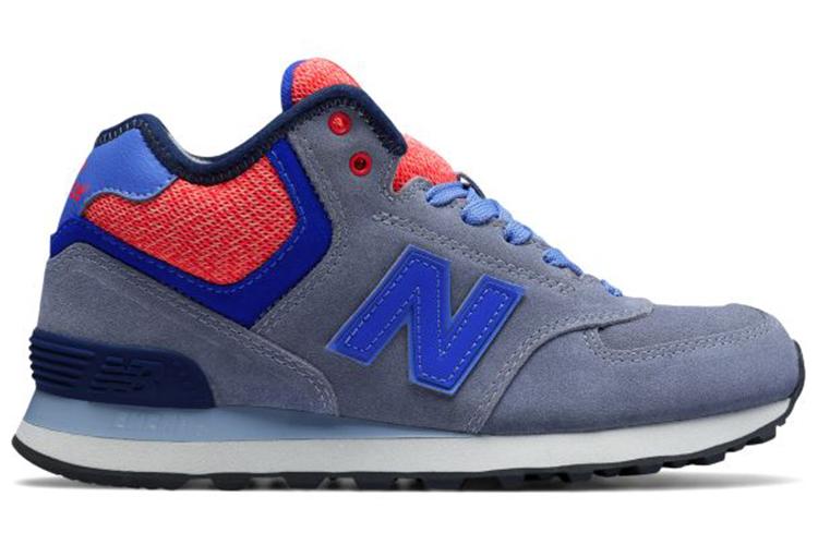 Спортивные кеды женские New Balance 574 Mid Cut серые, красные, синие, 37 EU