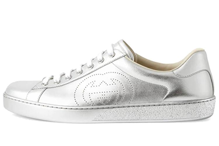 Кеды мужские GUCCI Ace металлический серебряный, 43 EU