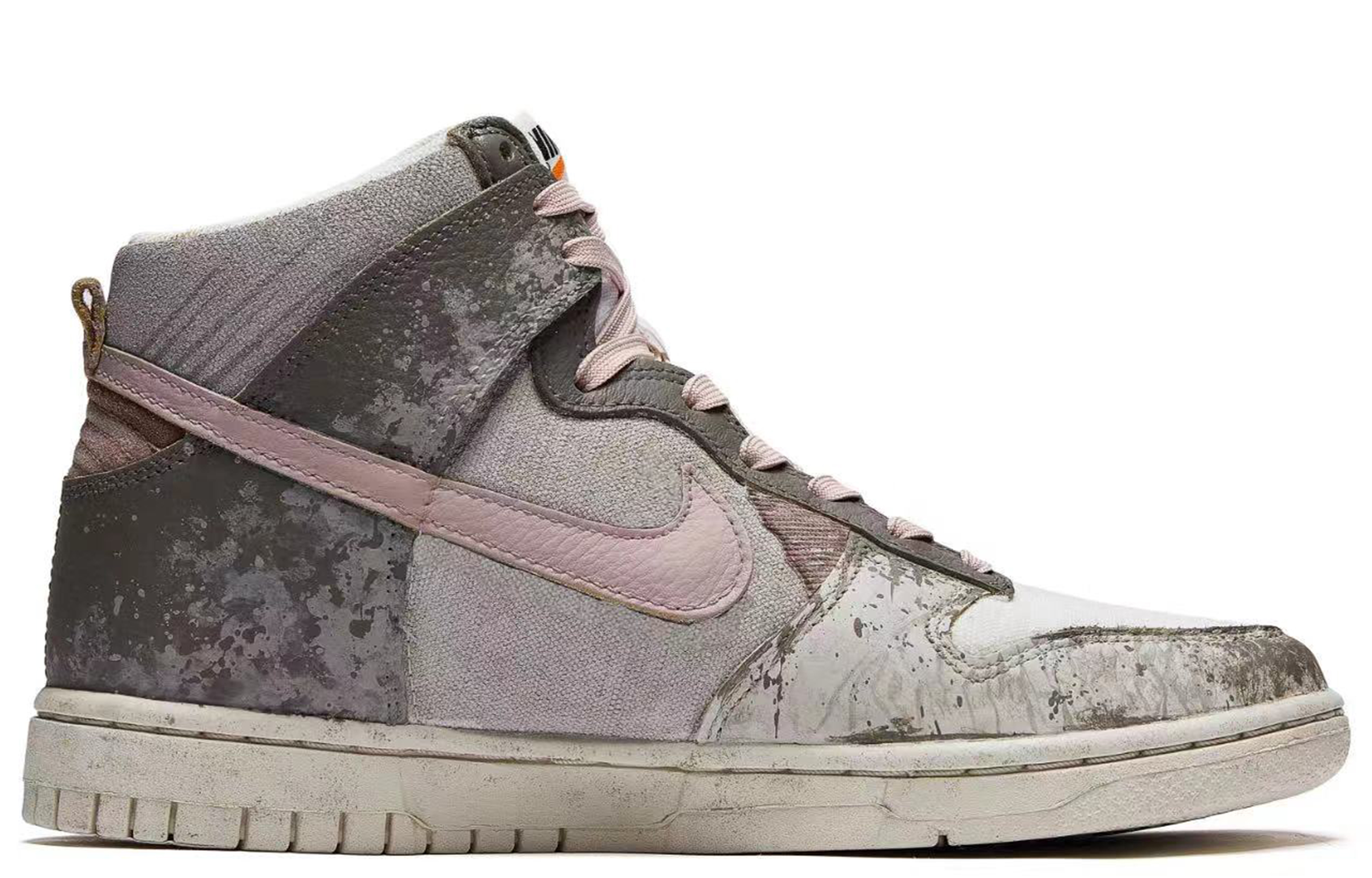 Спортивные кеды женские Nike Dunk ADCDAVINCI Custom серые и белые, 37.5 EU