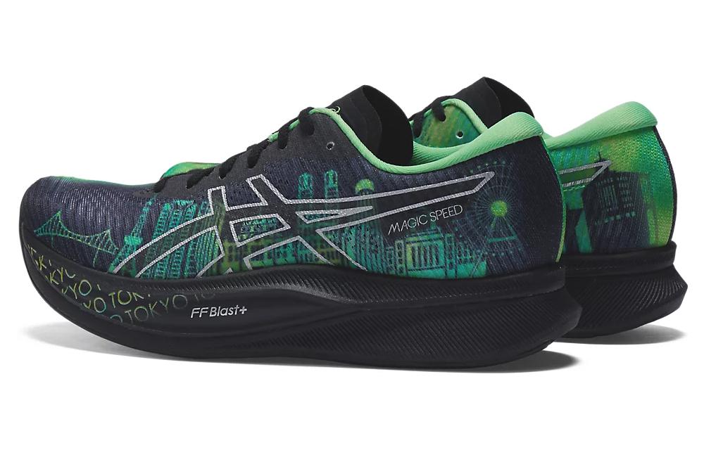 Беговые кроссовки женские ASICS Magic Speed 2.0, blue-green