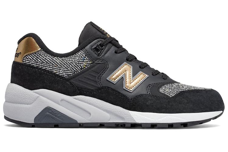 Кроссовки женские New Balance 580 Series черно-золотые, 36.5 EU