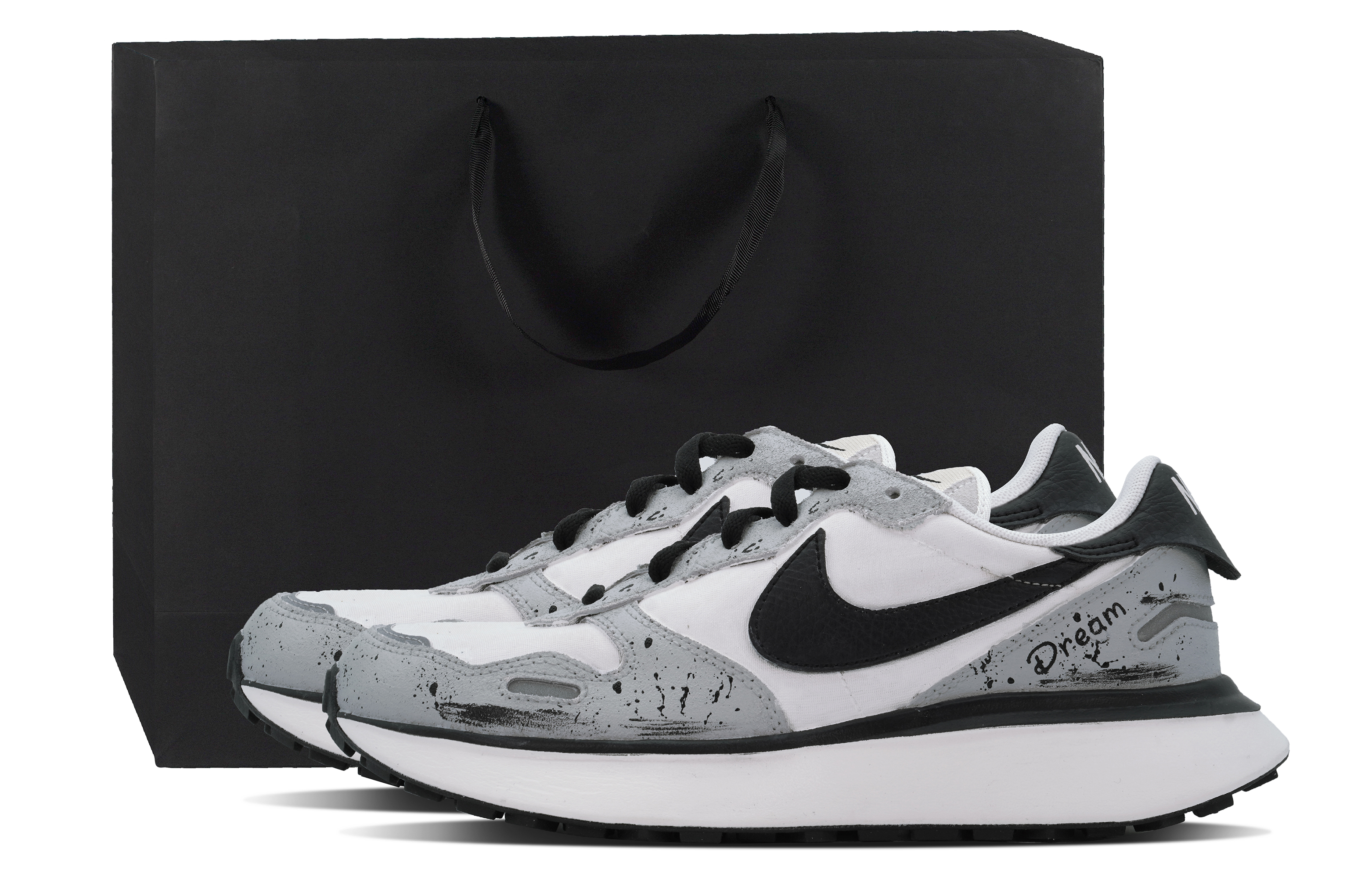 Кроссовки унисекс Nike Phoenix Waffle Low-Top черный, бежевый, серый, 42 EU