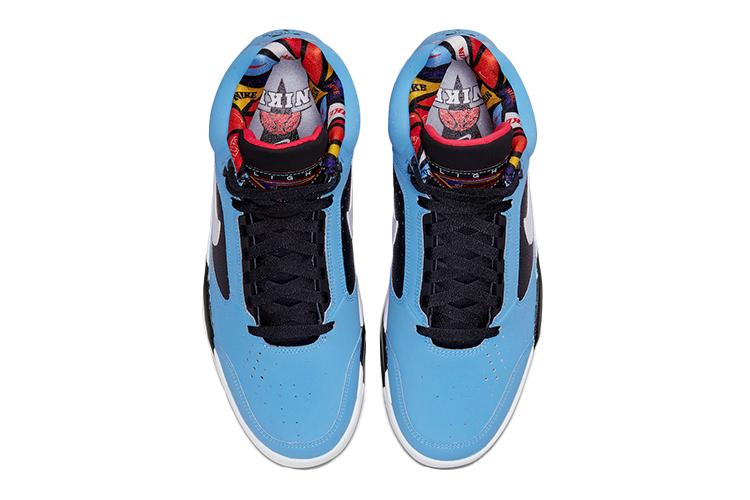 Кроссовки мужские Nike Air Flight Lite Mid II винтажные, blue-black, 44 EU