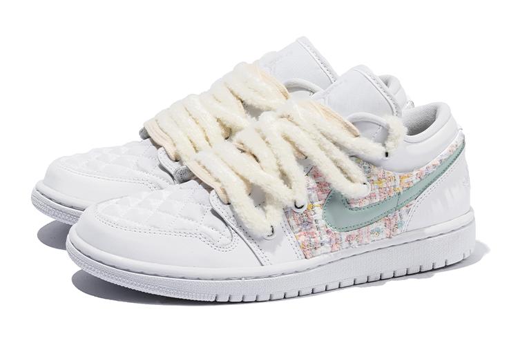 Кеды женские Jordan Air Jordan 1 Low DB6480-100 белые и зелёные, 35.5 EU