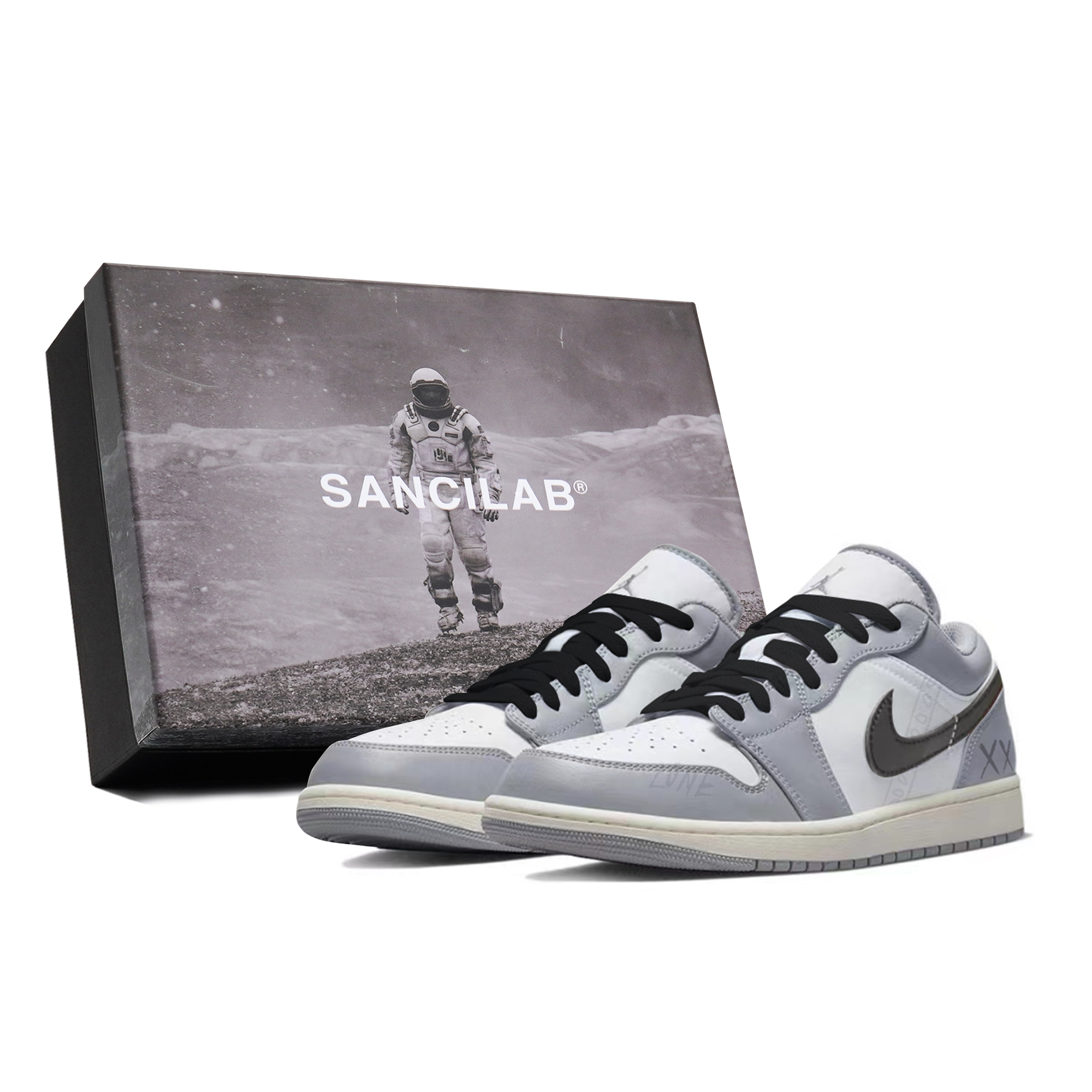 Кроссовки мужские Jordan Air Jordan 1 Low серые, 43 EU