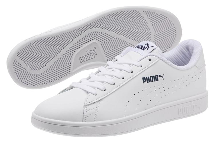 Кеды унисекс PUMA Smash V2 Leather Perf белые, 37 EU