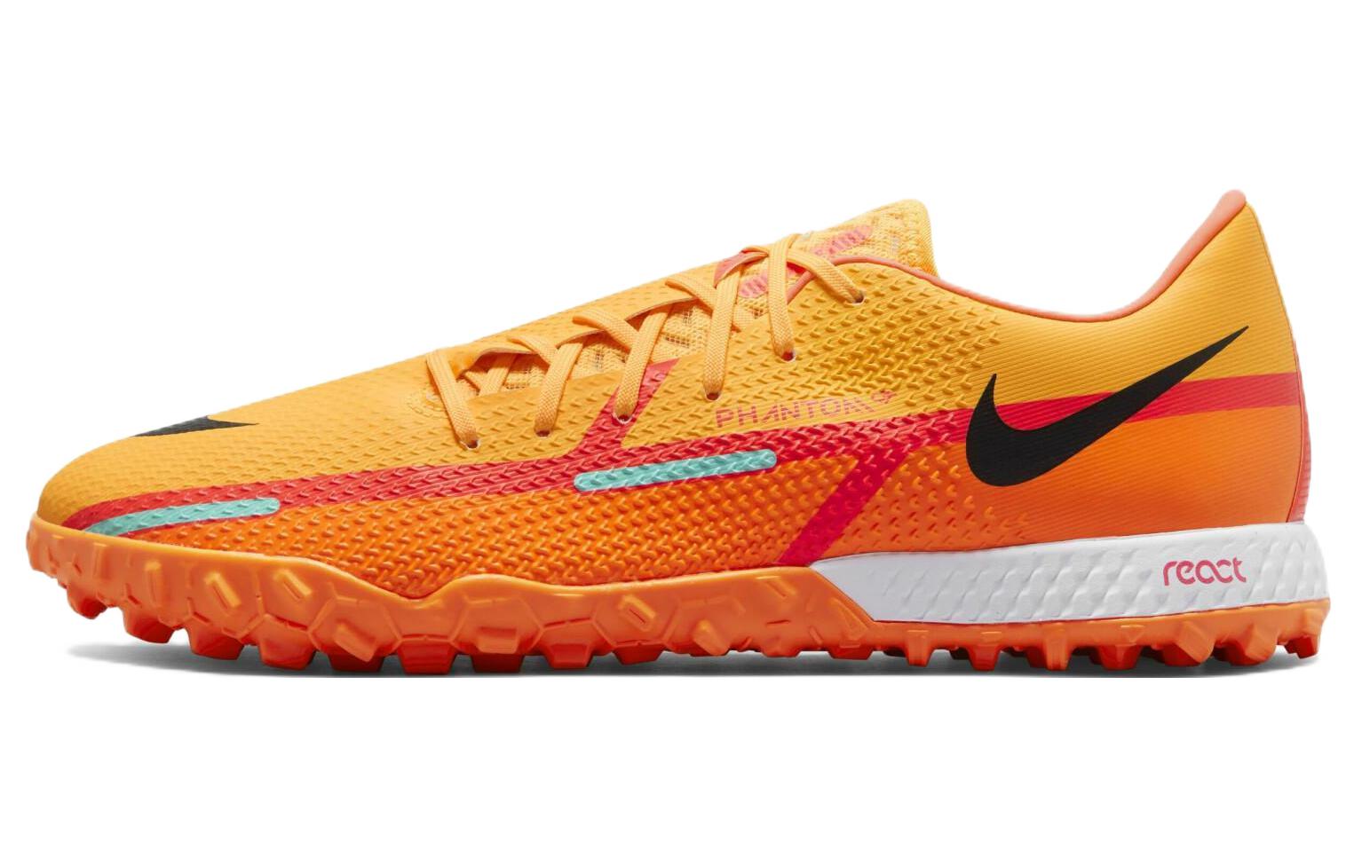 Футбольные бутсы мужские Nike Phantom GT2 Pro Tf оранжево-черные, 42.5 EU