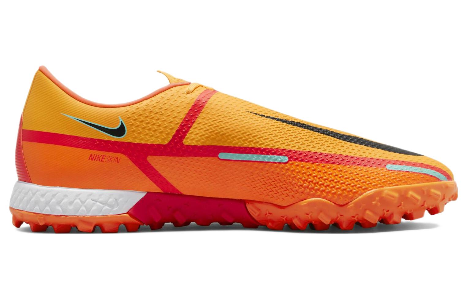 Футбольные бутсы мужские Nike Phantom GT2 Pro Tf оранжево-черные, 42.5 EU