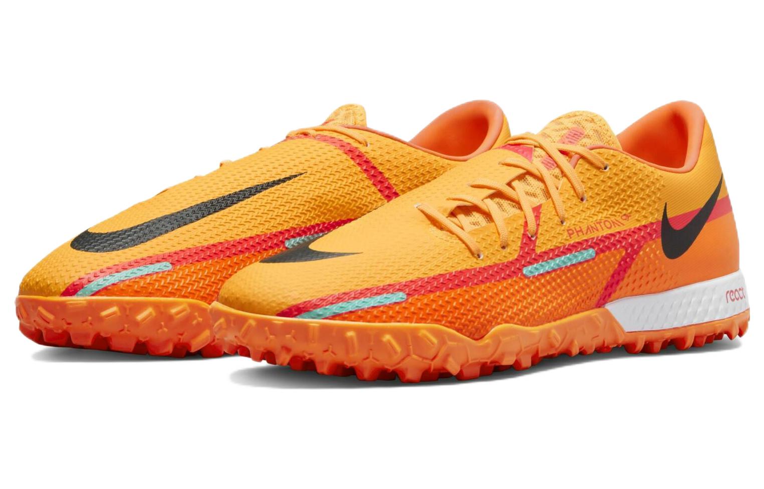 Футбольные бутсы мужские Nike Phantom GT2 Pro Tf оранжево-черные, 42.5 EU
