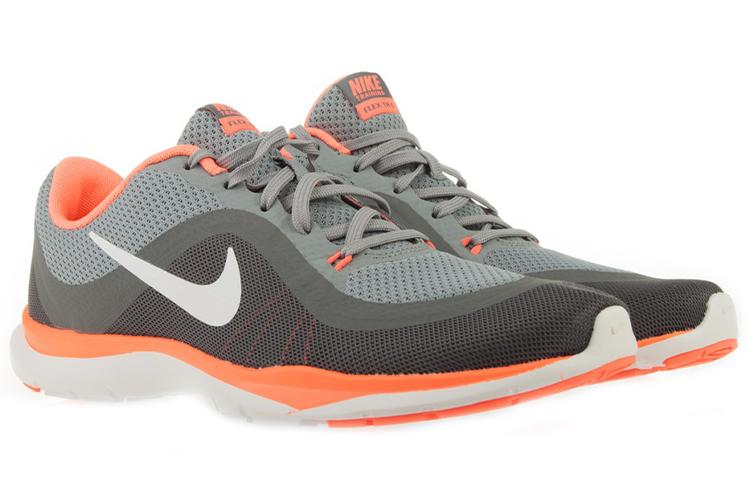 Кроссовки женские Nike Flex Trainer 6 серые, оранжевые, белые, 36 EU