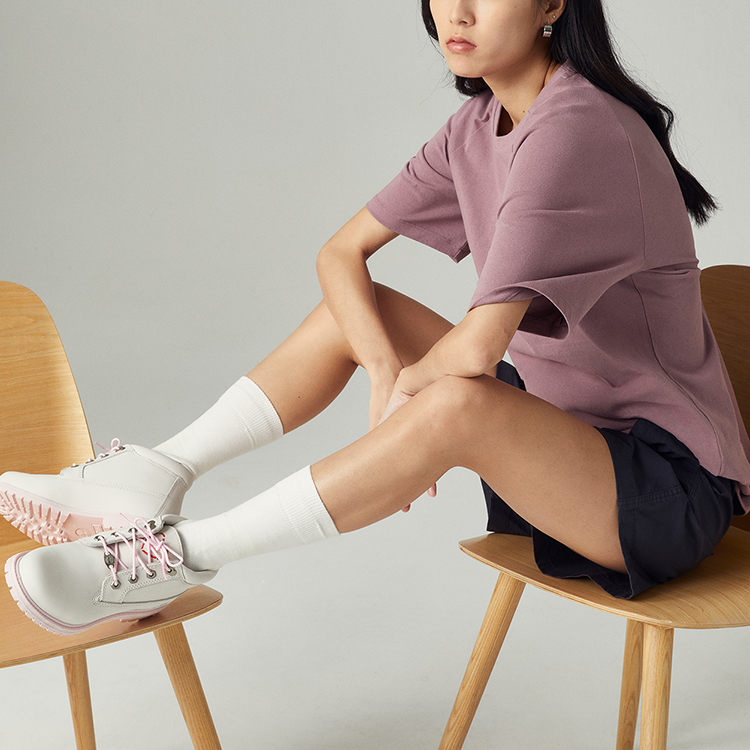 Ботинки женские Timberland Nellie Chukka серо-розовые, 38.5 EU