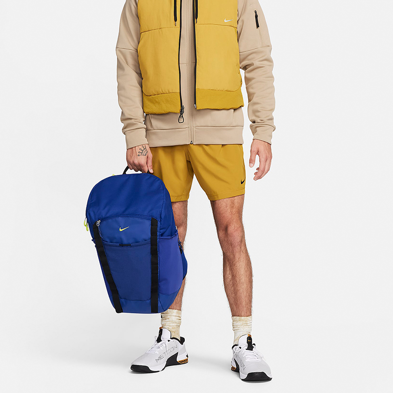 Рюкзак унисекс Nike DJ9677-455 темно синий черный неоново зеленый