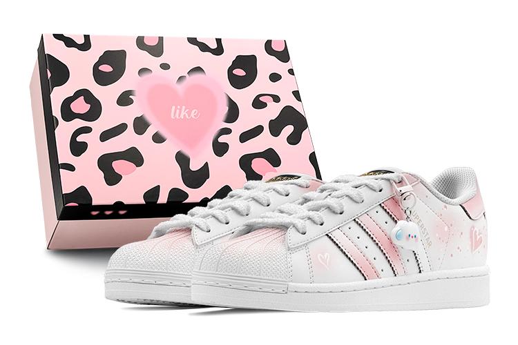Кроссовки унисекс Adidas Originals Superstar Crystal Love розовые и белые, 39 EU