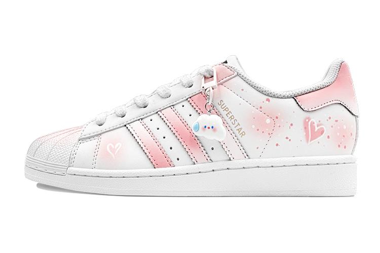 Кроссовки унисекс Adidas Originals Superstar Crystal Love розовые и белые, 39 EU