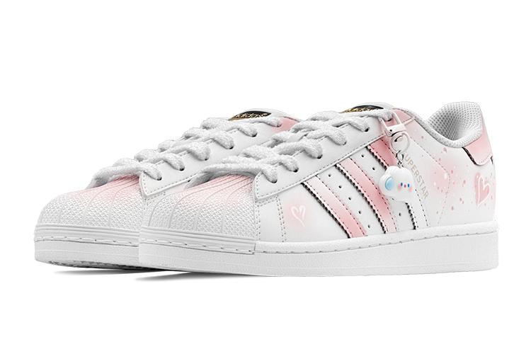 Кроссовки унисекс Adidas Originals Superstar Crystal Love розовые и белые, 39 EU