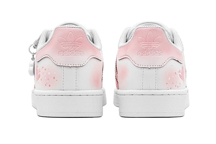 Кроссовки унисекс Adidas Originals Superstar Crystal Love розовые и белые, 39 EU
