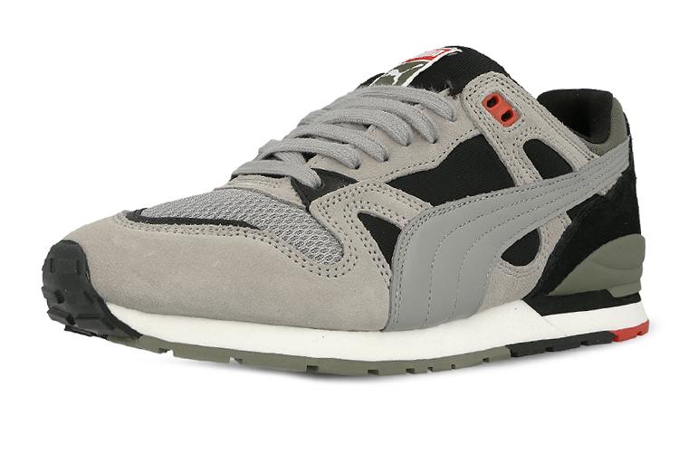 Кроссовки унисекс PUMA Duple серо-черно-зелёные, 35.5 EU