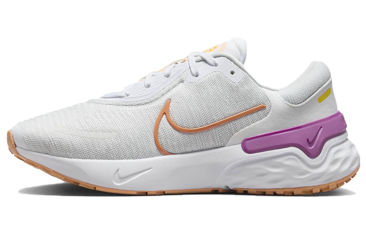 Кроссовки женские Nike Renew Run 4 белый, фиолетовый, оранжевый, 38 EU