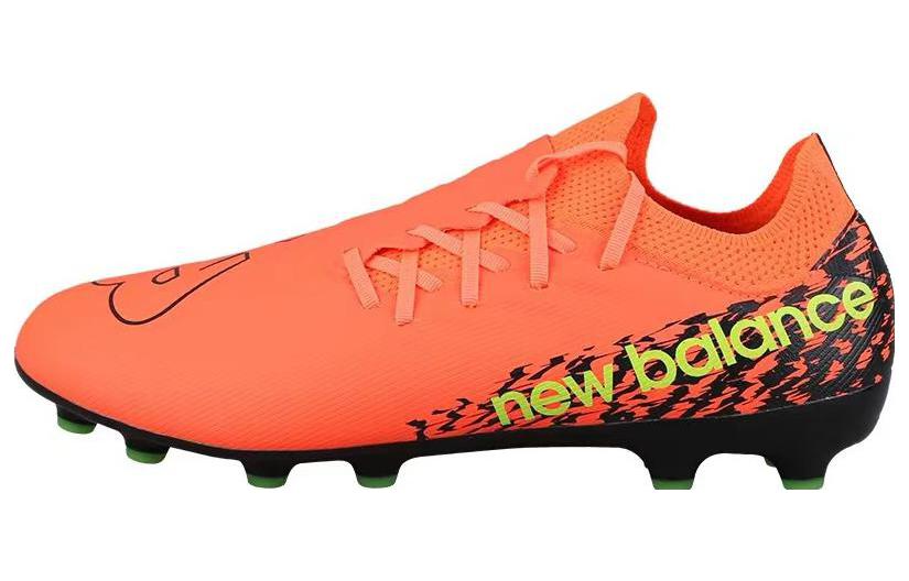 Футбольные бутсы мужские New Balance Furon V7 оранжево-неоново-зелёные, 44 EU