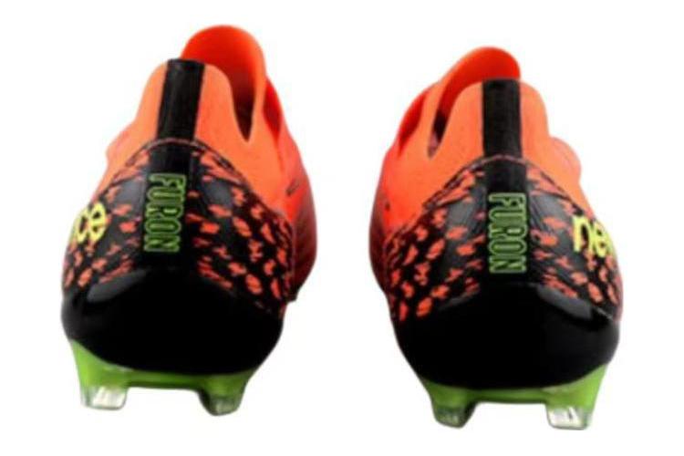 Футбольные бутсы мужские New Balance Furon V7 оранжево-неоново-зелёные, 44 EU