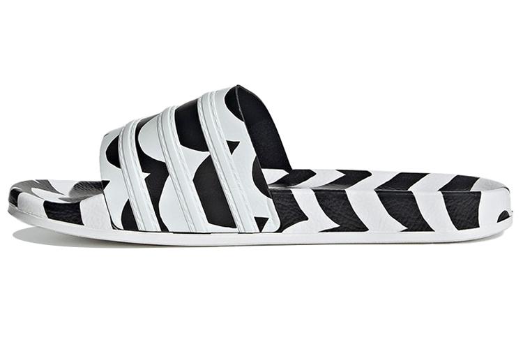 Шлепанцы женские Adidas Adilette Marimekko белые-черные, 36 2/3 EU