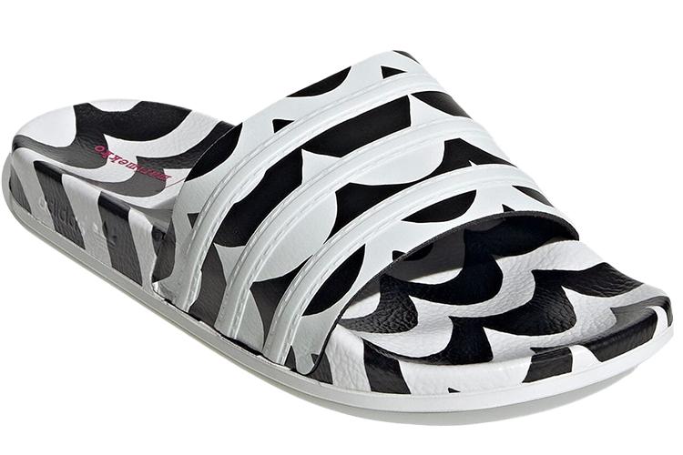 Шлепанцы женские Adidas Adilette Marimekko белые-черные, 36 2/3 EU