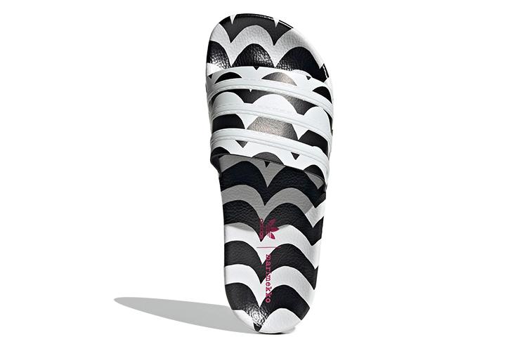 Шлепанцы женские Adidas Adilette Marimekko белые-черные, 36 2/3 EU