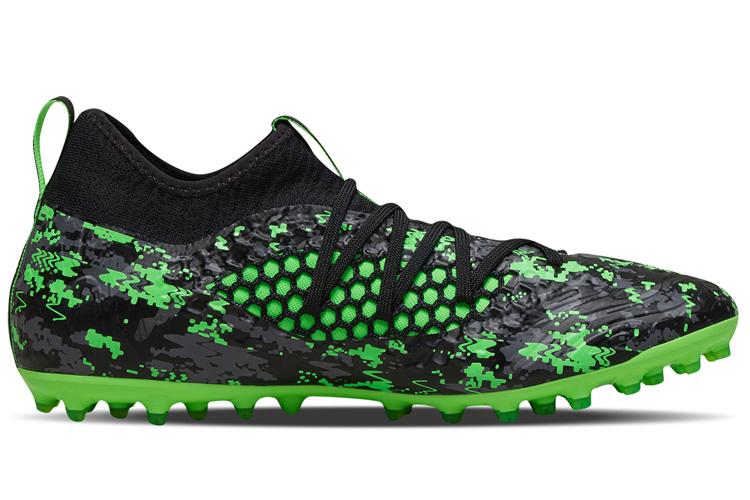 Футбольные бутсы PUMA Future 19.3 Netfit MG черные-зеленые, 44.5 EU