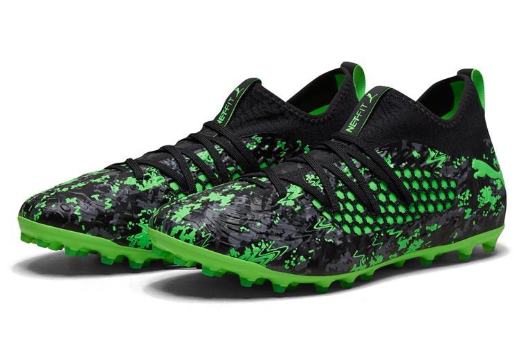 Футбольные бутсы PUMA Future 19.3 Netfit MG черные-зеленые, 44.5 EU
