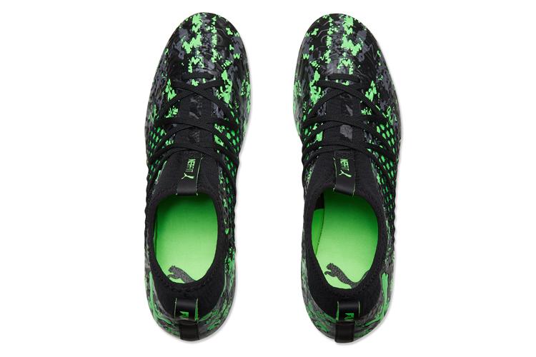Футбольные бутсы PUMA Future 19.3 Netfit MG черные-зеленые, 44.5 EU