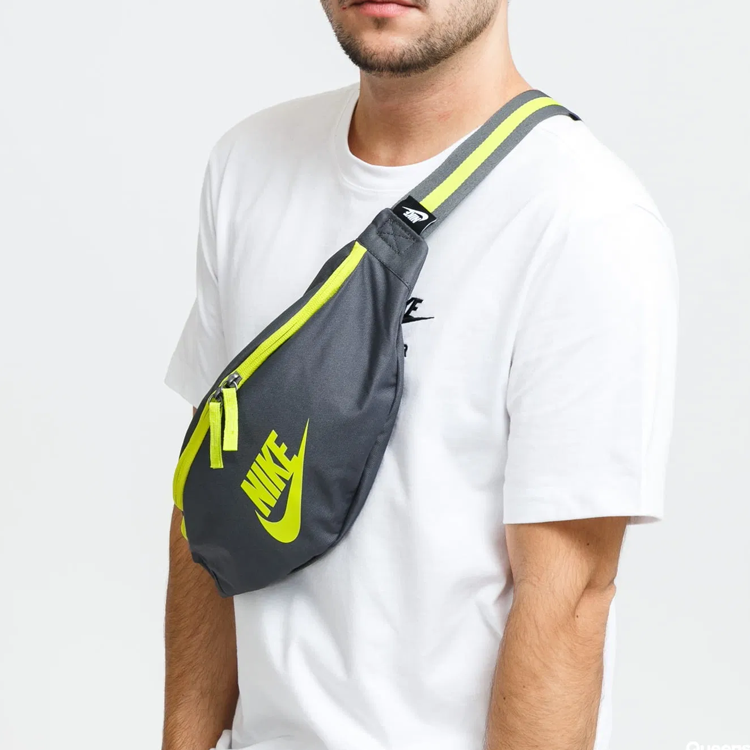 Сумка Nike Heritage Polyester Sling Bag серый желто-зеленый