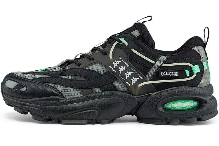Кроссовки унисекс Kappa Player Zhao Diyu K0BX5MM01D-990 черно-зелёные, 37 EU