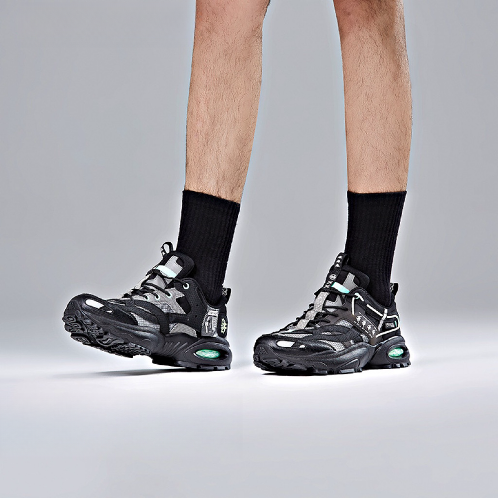 Кроссовки унисекс Kappa Player Zhao Diyu K0BX5MM01D-990 черно-зелёные, 37 EU