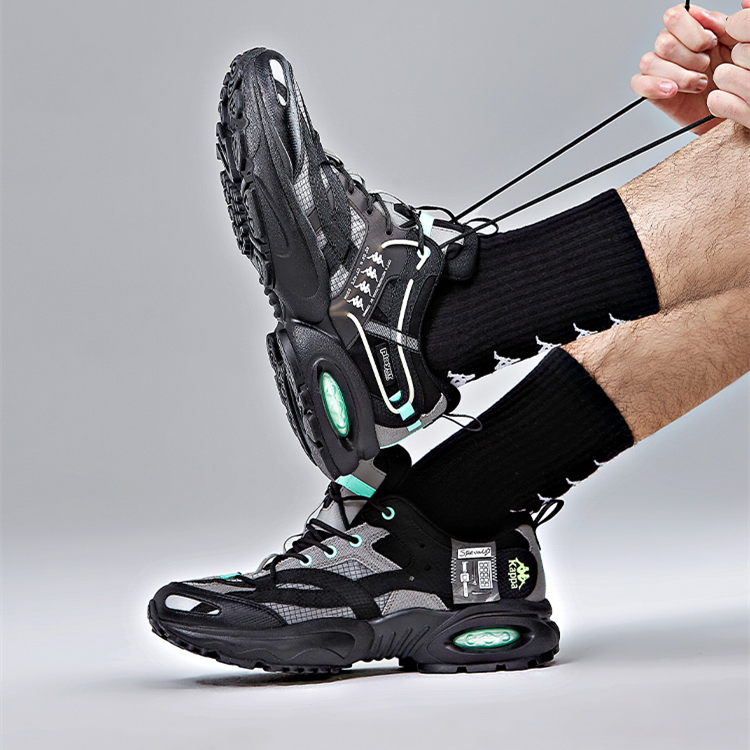 Кроссовки унисекс Kappa Player Zhao Diyu K0BX5MM01D-990 черно-зелёные, 37 EU