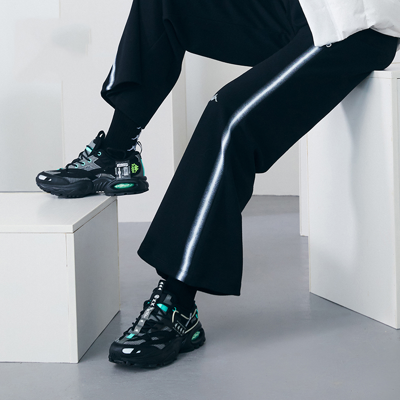 Кроссовки унисекс Kappa Player Zhao Diyu K0BX5MM01D-990 черно-зелёные, 37 EU