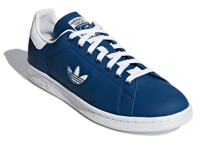 Спортивные кеды мужские Adidas Stan Smith Logo, blue white logo, 40 EU
