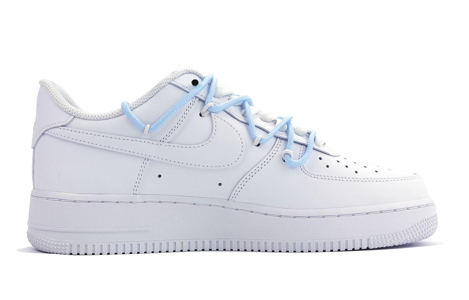 Кеды женские Nike Air Force 1 Low GS белые с голубым, 40.5 EU