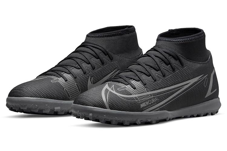 Футбольные бутсы мужские Nike Mercurial Superfly 8 Club Tf черные серые, 41 EU