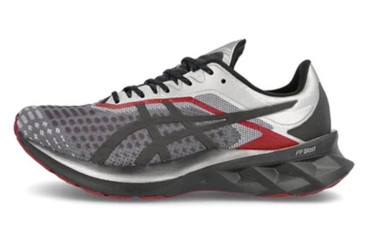 Кроссовки унисекс ASICS Novablast Slam Jam серые-красные, 44.5 EU