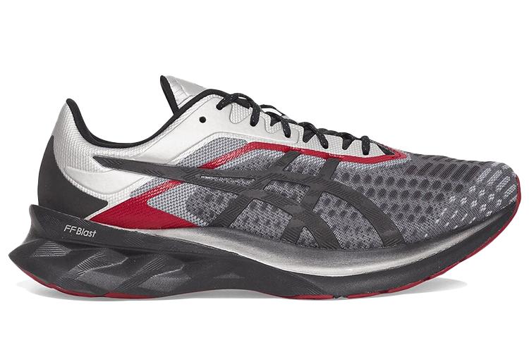 Кроссовки унисекс ASICS Novablast Slam Jam серые-красные, 44.5 EU