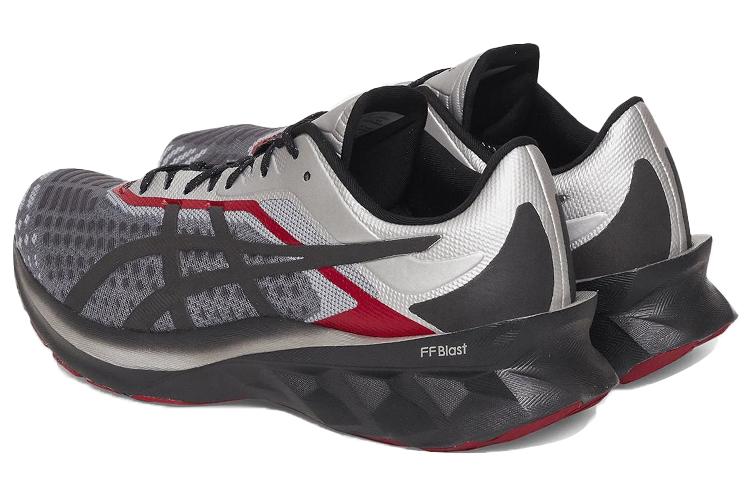 Кроссовки унисекс ASICS Novablast Slam Jam серые-красные, 44.5 EU