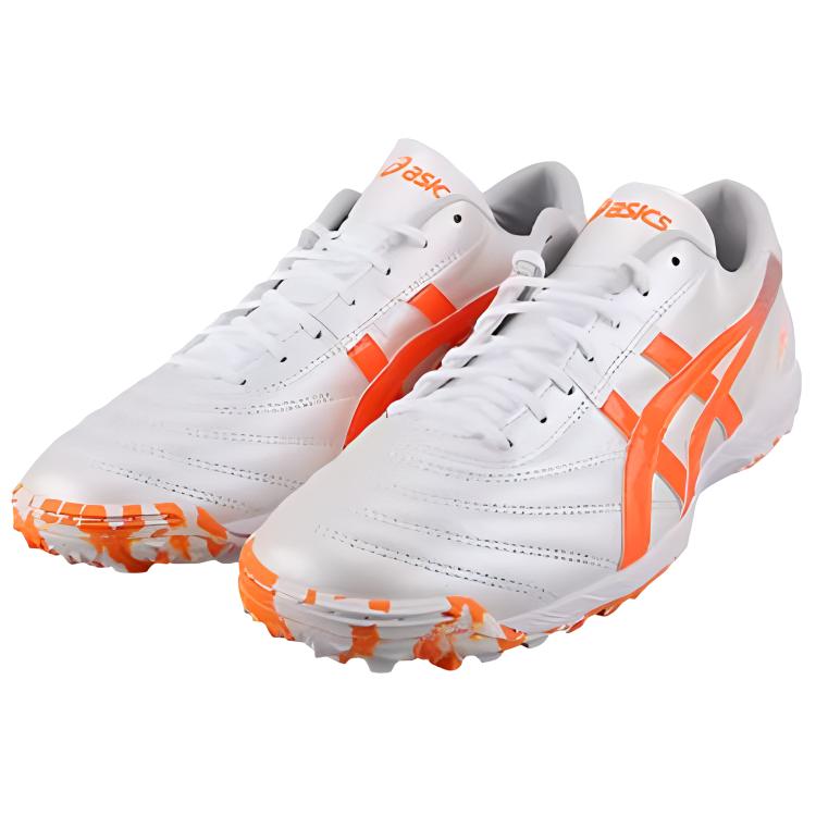 Бутсы мужские Asics C3 TF Turf белые с оранжевым, 42.5 EU