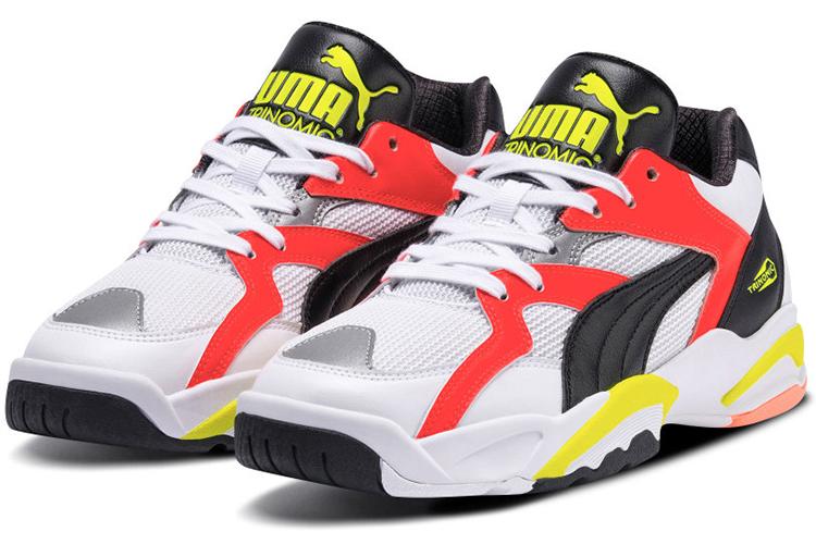 Кроссовки унисекс PUMA Performer Retro белые, красные, желтые, 35.5 EU