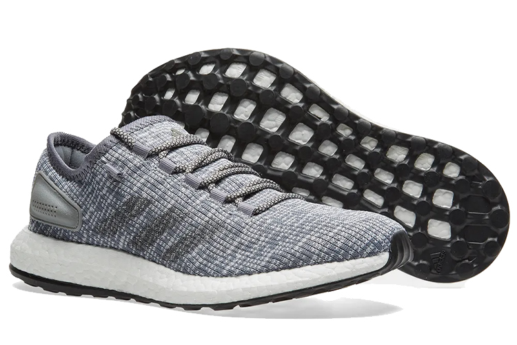 Кроссовки унисекс Adidas Pure Boost 2017 серо-белые, 40 2/3 EU
