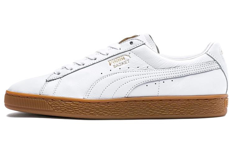 Кроссовки мужские PUMA Basket Classic Gum Deluxe белые золотые, 42 EU