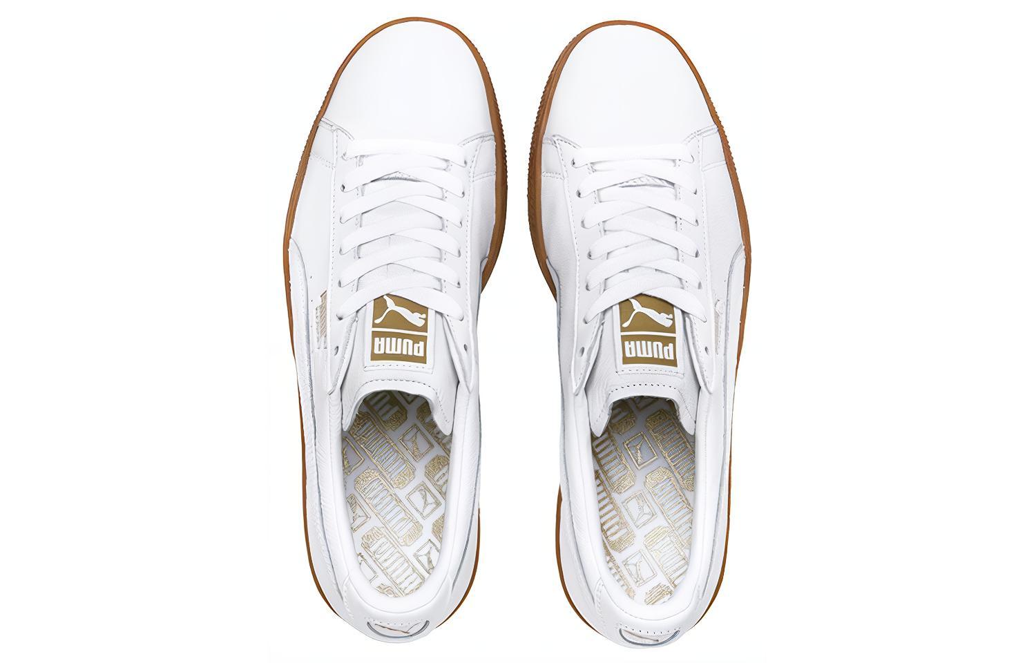 Кроссовки мужские PUMA Basket Classic Gum Deluxe белые золотые, 42 EU