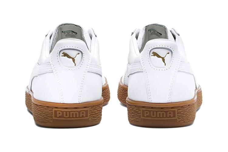 Кроссовки мужские PUMA Basket Classic Gum Deluxe белые золотые, 42 EU