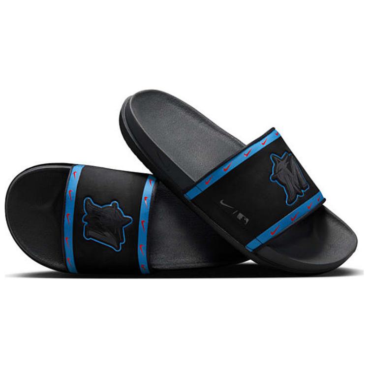 Шлепанцы мужские Nike Mlb X OffCourt черные синие, 44 EU